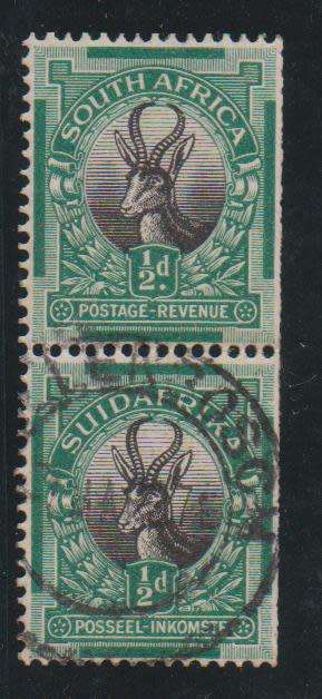 1927 - London Printing Booklet Issue - Very rare used pair in VFU-condition