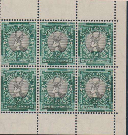 A ½d pane of 1937 Booklet (SACC B11) in MNH/LMM-condition