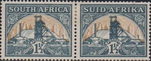 1940 1½d Hyphenated pair with scarce listed variety in MM-condition