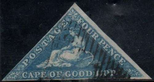 SACC 4a Blue 1853 COGH triangle in VFU-condition
