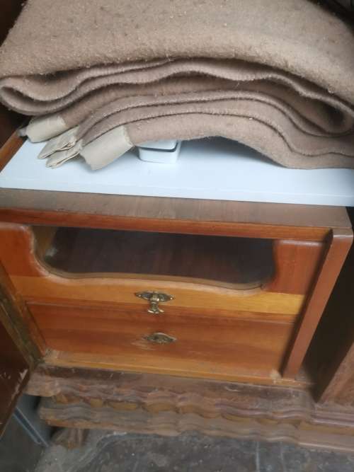 Beautifull vintage imbuia two door gents wardrobe