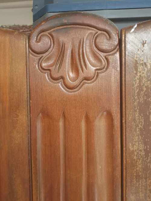 Beautifull vintage imbuia two door gents wardrobe