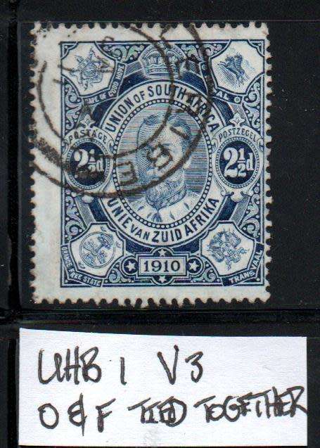 1910 2&1/2d Union commemorative single with scarce listed variety in VFU-condition
