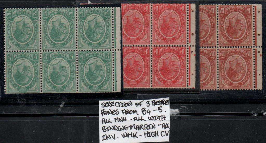 Scarce Union KGV Definitive set of 3 booklet panes, all with Inv WMK, all in pristine MNH-condition