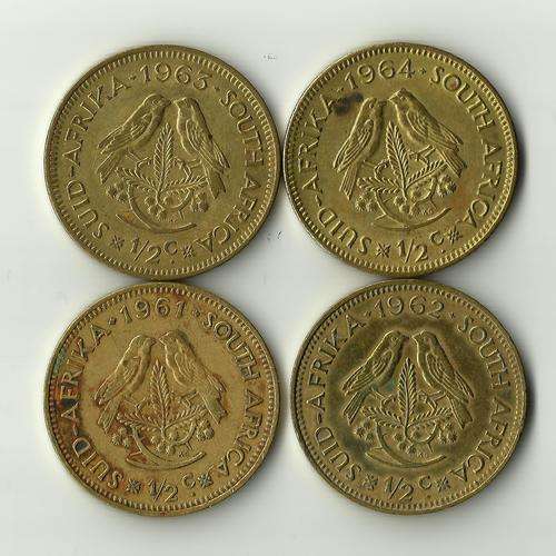 1961 TO 1964 HALF CENT - UNGRADED