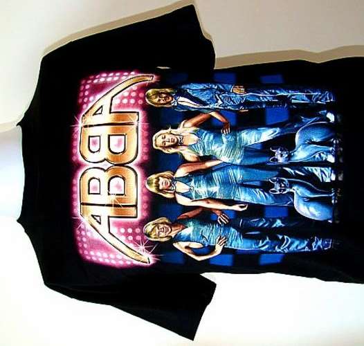 'ABBA' T-SHIRT BLACK SIZES S M XL * NEW ! r530