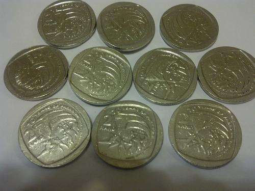 10 (MANDELA COLLECTION) ALMOST UNCIRCULATED 10 YEARS OF FREEDOM R2 COINS! BID PER COIN TO TAKE ALL!