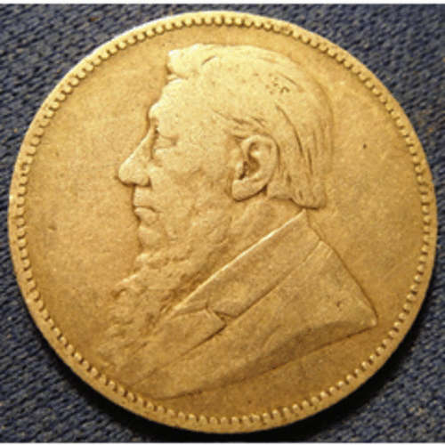 RARE SILVER 1892 Paul Kruger (Z.A.R.) Shilling. VF detail.