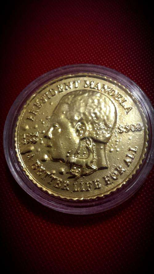 2004 MANDELA commemorative GOLD CLAD (ENCAPSULATED) - SIERRA LEONE. "A BETTER LIFE FOR ALL"