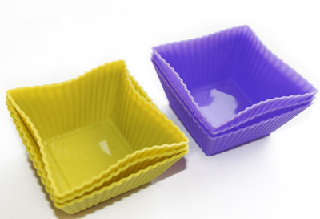 6PC SQUARE SILICONE BAKING CUPS
