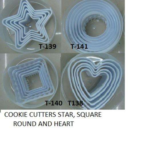 Cutters in tub, Heart , Round or square