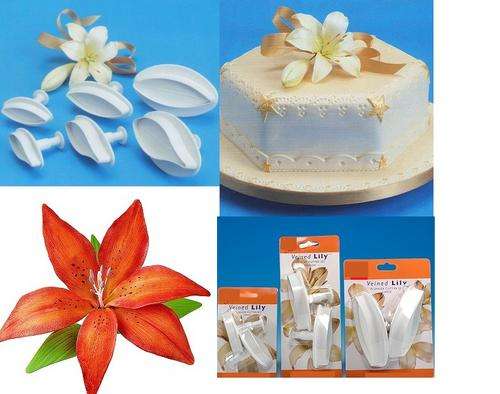 Veined Lily Plunger Cutter Set - Small, Medium & Large
