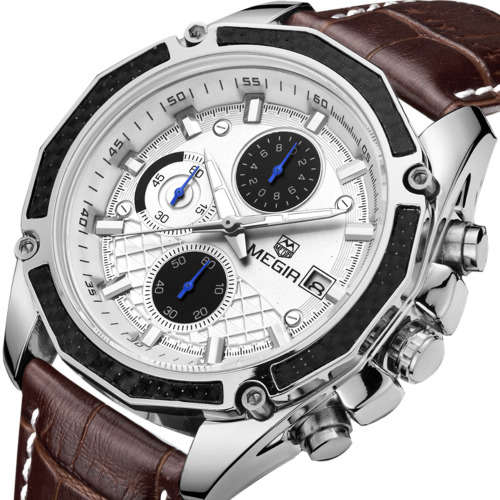 Megir Brown Men Watches