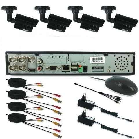 4 channel cctv full Camera kit Security Recording System with internet & 5G Phone Viewing (White)
