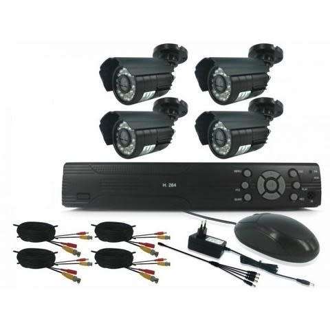 4 channel cctv full Camera kit Security Recording System with internet & 5G Phone Viewing (White)