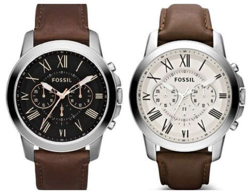 Fossil Men's Grant Brown Leather Chronograph Watch