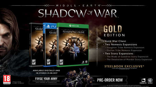 Shadow Of War GOLD Edition Xbox One (brand new and factory sealed)