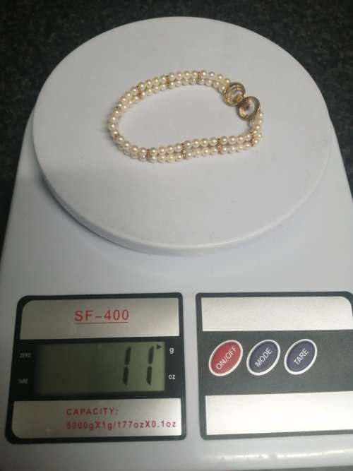 STUNNING Vintage 14K Yellow Gold and Pearl necklace and bracelet