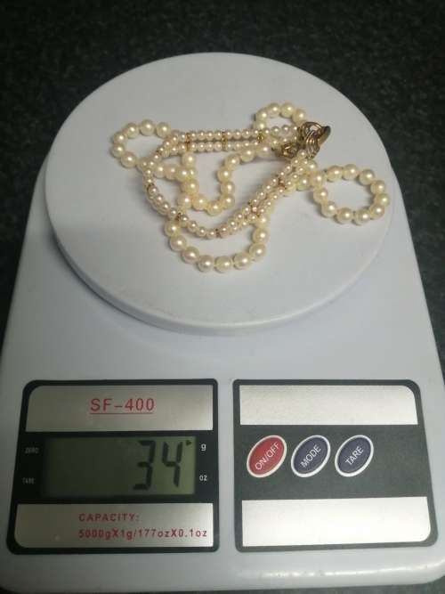 STUNNING Vintage 14K Yellow Gold and Pearl necklace and bracelet