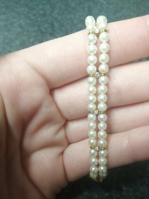 STUNNING Vintage 14K Yellow Gold and Pearl necklace and bracelet