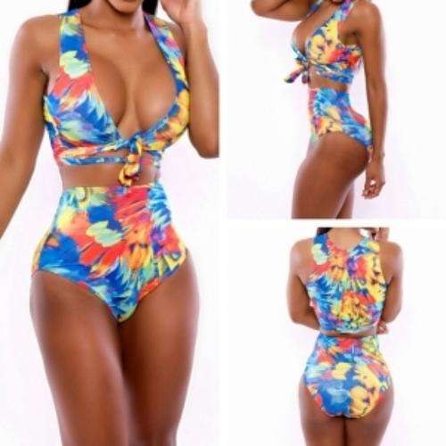 High waist wrap top bikini