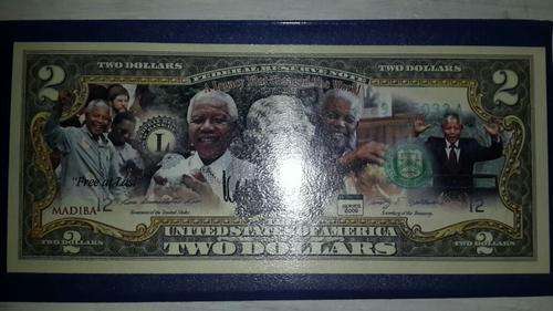 Mandela 2 Dollar Colourized Bill Mintage of 500 only(legal Tender)