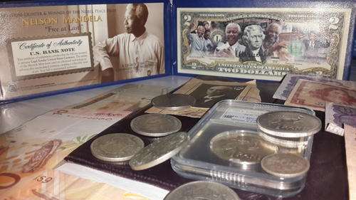 Nice Little Coin And Notes Lot(2x1966 tagged ear one rand coins!!) One Graded MS62