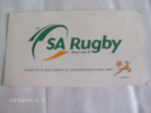 Jake White SA Rugby Business Card
