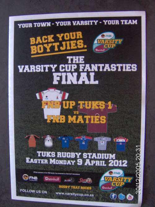 2012 Varsity Cup Final Program