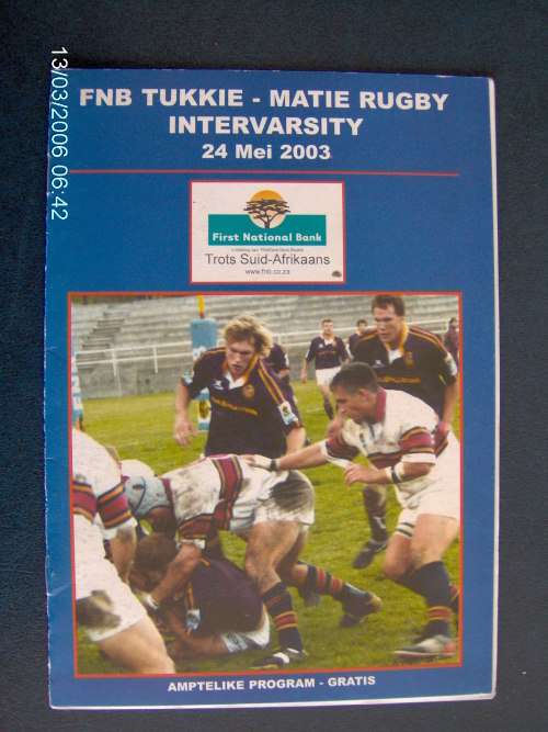 Tukkie  vs Maties Intervarsity 24 Mei 2003