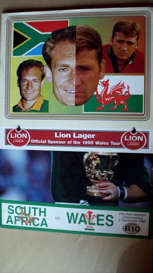 Rugby Programme South Africa vs Wales 2 Sept 1995