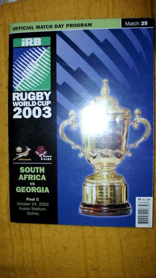 South Africa vs Georgia Rugby Programme 24 Oct 2003