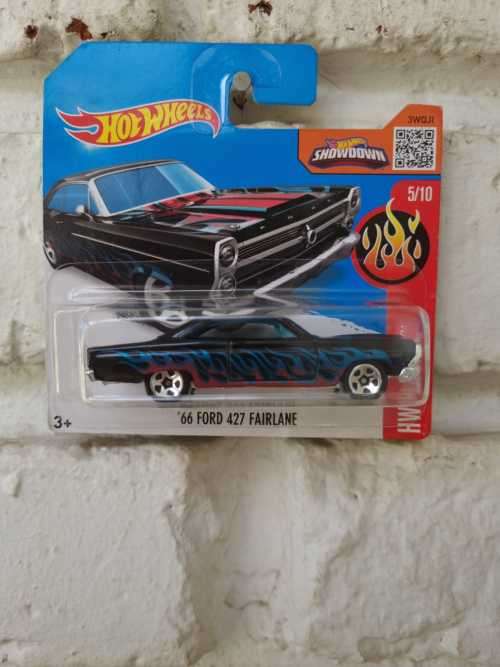 Hot Wheels 66 Ford 427 Fairlane Black & Flames
