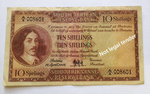 Ten Shilling de Kock April 1948