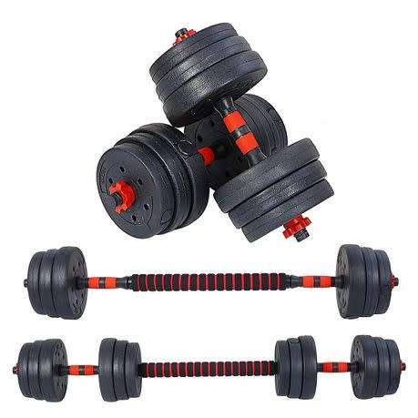 Plastic Cement Mixture Adjustable Dumbbell with Barbell  20kg