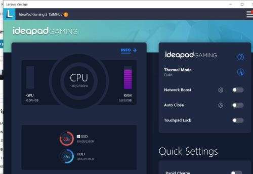 Lenovo IdeaPad Gaming 3 Notebook PC - Core i7-10750H / 15.6` FHD 120Hz / 8GB RAM / 256GB SSD + 1TB H