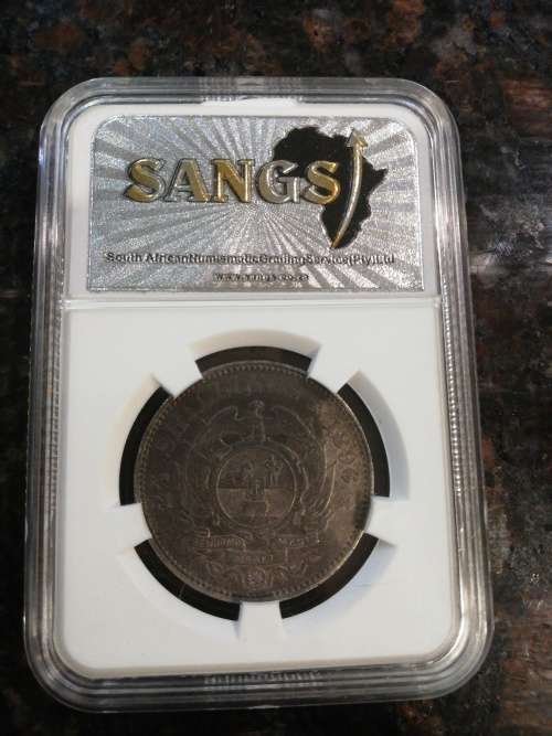 1897 ZAR Half Crown...MS 60!!! SANGS GRADED.