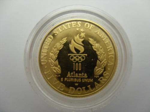 1996 USA Five Dollar (ATLANTA OLYMPICS) 22ct Gold (PROOF) 1/4 oz