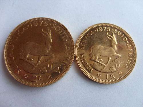 @ 1975 R1 , R2 , GOLD Coins ( 22ct) ONE BID FOR BOTH @