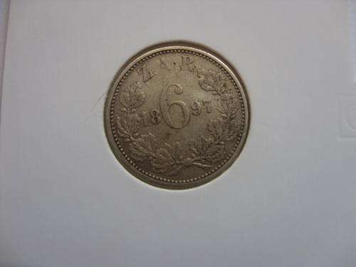 ** 1897 ** ZAR SIXPENCE (6d)
