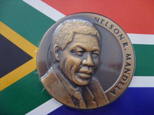 ** NELSON MANDELA** Presidential Inauguration Bronze Medallion with COA !!