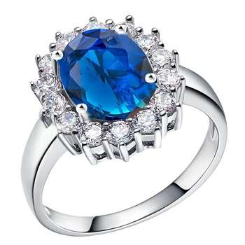 Charming Lab Created Blue Sapphire Ring For Women *****.925*****