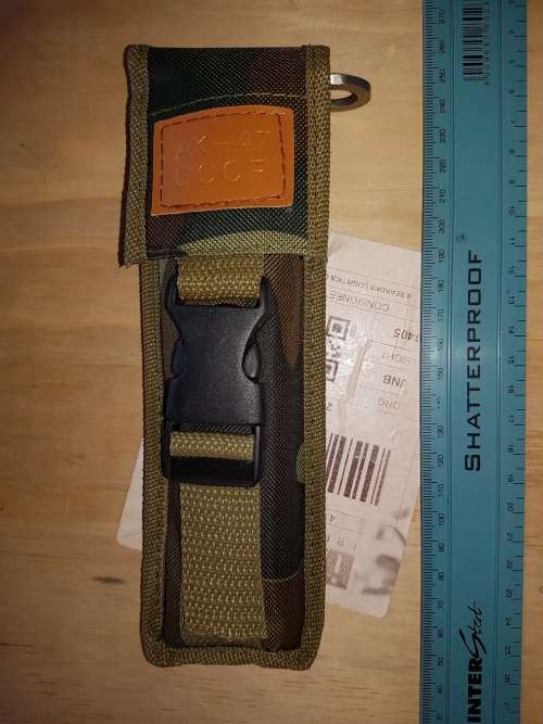AK47 BAYONET - "FLICK" OPENING, WITH CAMO POUCH