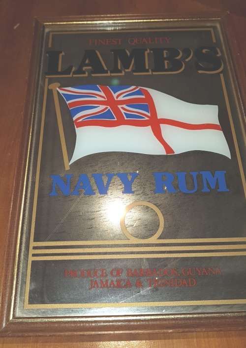 MIRROR FOR YOUR BAR OR MANCAVE - LAMB'S NAVY RUM
