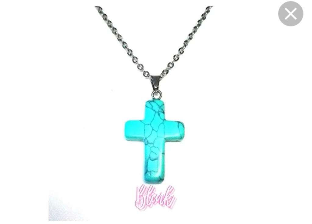 Amazonite cross necklace