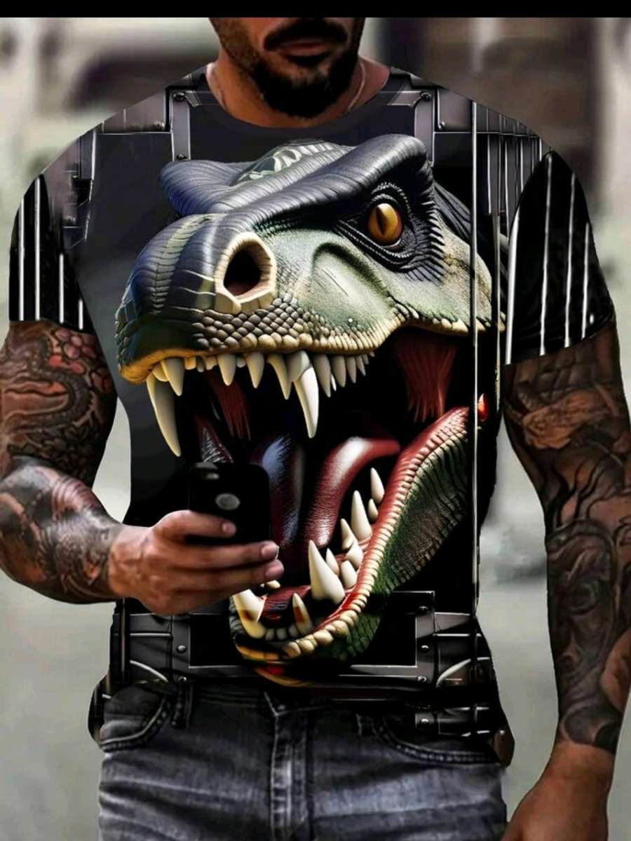 Luxurious 3D animal printed T-shirt