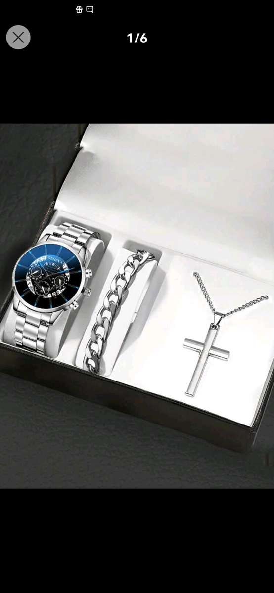 3pc luxurious business geneva Quartz men watch set