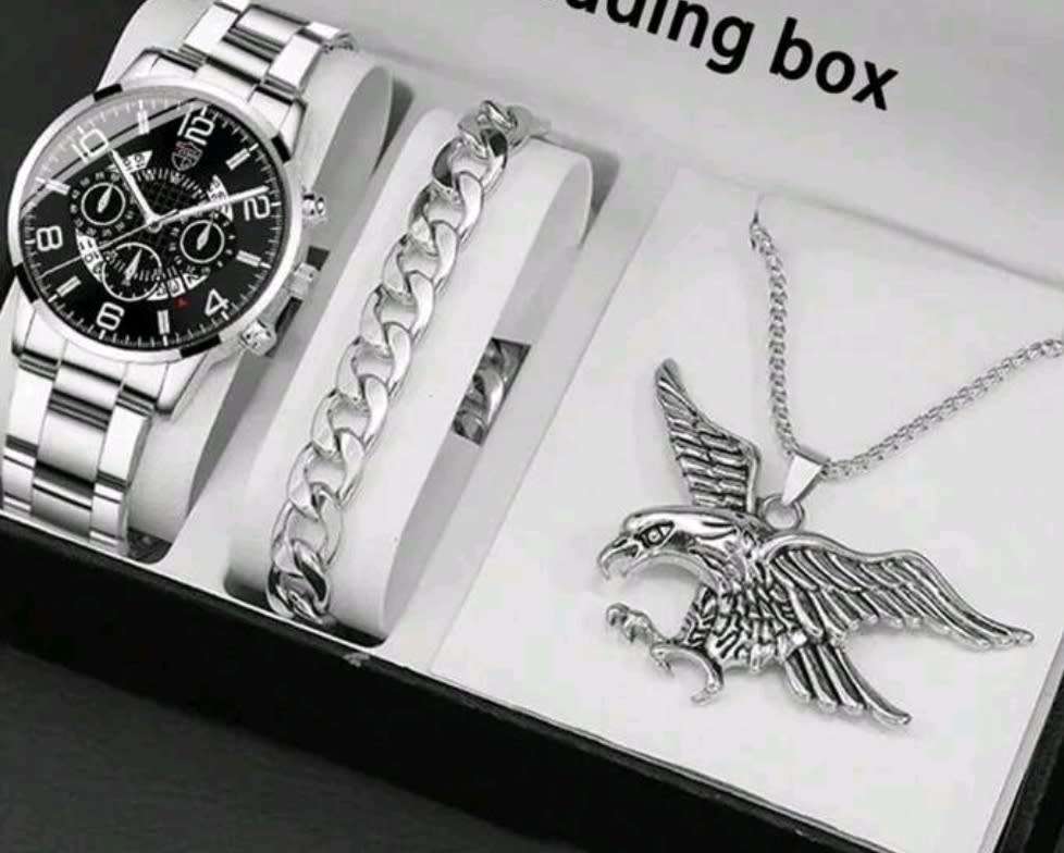 3pc mens  mens business luxurious Quartz Watch set