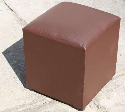 FAUX LATHER OTTOMAN CHOCOLATE