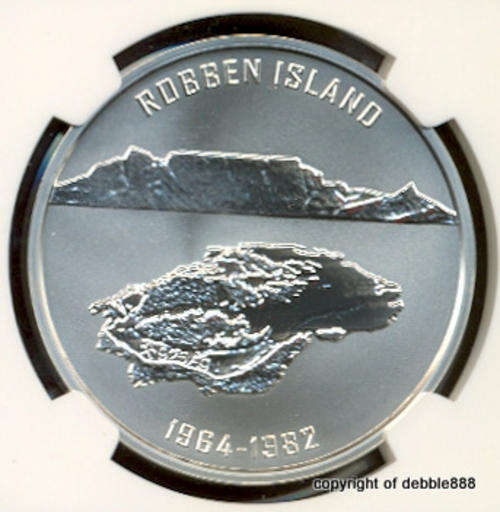 !!! ROBBEN ISLAND MEDALLION - MANDELA Nobel Laureate -MS70- HIGHEST GRADE !! from NORWAY